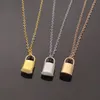 Pendants gold lock Necklace fashion silver plated letter simple heart Titanium Valentine's Day lovers chain jewelry wedding womens necklaces
