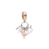 Rose Gold Series Beaded Bow Perles en forme de coeur Fit pandora Silver 925 Bracelet Bead DIY Women charms designer Jewelry gift