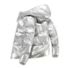 Parkas en duvet pour hommes hiver hommes à la mode nouvelle veste rembourrée en duvet à capuche brillante courte 022023H