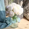 5 pc big peony artifcial flor de seda casamento buquê decoração branco peônia casa exposição falsificada flor pack coração peônia rosa rosa