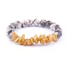Charm Bracelets Vinswet Irregular Gold Shell Chips Stretch Bracelet Male Natural Jades Beads For Women Girl Jewelry