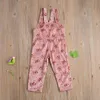 Jumpsuits Pudcoco 1-6y Toddler Kid Baby Girl Spring Algemene bloemenprint 3 zakken knoppen Suspender Bib lange broek geel/roze