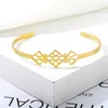 Kina Traditionell Kulturpapper Klipp välsignelse Bangles För Kvinnor Klassisk Smycken Rostfritt Stål Geometrisk Square Cuff Bangles Q0719