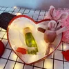 1/3 / PCS Kırmızı Kalp Şekli Şeker Çiçek Kutuları Set Hediye Ambalaj Karton Kağıt Kutusu için Mevcut Ambalaj Çiçekçi Şapka