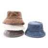 2021 Höst Vinter Panama Varm Lambswool Skopa Mössor Kvinnor Outdoor Street Fisherman Hat Girl Solid Färg Travel Basin Cap