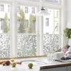 Window Stickers 3D Film Decorative Glass Cling Static Privacy Pebble Style Heat Control Home Décor