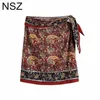 NSZ Donna Stampa Costumi da bagno irregolari Cover Up Wrap Skirt Vintage Beach Wear Bikini Beachwear Costume da bagno Sarong 210708