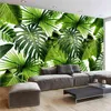 Personnalisé 3D Papier Peint Murale Forêt Tropicale Tropicale Feuilles De Bananier Po Peintures Murales Salon Restaurant Café Toile De Fond Papier Peint Peintures Murales 210722