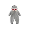 0-24m Brand New Newborn Maller Baby Boys Girls Shark Długi Romper Playsuit BabyGrows Stroje Kostium G1221