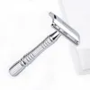 Men039s Scheermes Double Edge Safety Razor Zinklegering Veiligheidsscheermes Klassieke scheermessen voor mannen 1 handvat 1 mes 1 hoesje Scheerapparaat set1410730