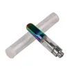 Regenbogen-Matel Tropfspitze Vape-Kartuschen Zerstäuber 0,5ml 1.0ml dicke Ölwagen Keramikspule Pyrex-Glasbehälter für 510 Thread-Batterie P2807