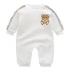 Nouveau-né bébé garçons fille barboteuses à manches longues enfants infantile vêtements de luxe combinaison lettre imprimer enfant en bas âge Onesies tenue vêtements