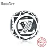 Fit Original Pandora Charm Armband 100% 925 Silver Initial Letter Alfabete Bead Smycken Göra Berloque Craft Christmas Kralen Q0531