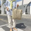 Designerin große Kapazität Strohbeutel für Frauen Weiden gewebt Rattan Handtasche TOTE Schulterbali Strandbetrieb 2109295417436