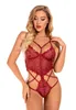 Lingerie sexy Intimo siamesi Pizzo Hollow Stretto Donna Lingerie sexy Tuta di pizzo sexy Lingerie Donne mature 211208
