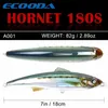 EcooDa Hornet 180mm 82g Fiske Popper Saltvatten Lure Topwater Trolling Big Pencil Lure Hard Bait Floating för Kingfish / Tonfisk 211224