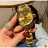Наручные часы Роскошные мужские и женские часы унисекс Лучший бренд с циферблатом 36 мм, ремешок из нержавеющей стали, водонепроницаемые золотые кварцевые часы для мужчин, женский рождественский подарок montre de luxe