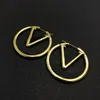 Big Circle Simple Earrings Hoop Earrings for Woman High Quality Classic Letter Design Big Circle with Box