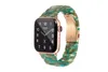 Modesköldpaddsskal Harts Handled Sport Band Armband För Apple Watch Series 1 2 3 4 5 6 7 SE iWatch 42mm 44mm