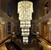 Светодиодные современные люстры хрустальные люстры светильники светильники отель в гостинице лобби дома крытое освещение роскошные длинные кристаллические краны D50cm 80см