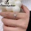 Shuangshuo Neue Kreative Quaste Ball Finger Ring für Frauen Punk Geometrische Einstellbare Kupfer Ringe Hochzeit Verlobung Geschenk G1125