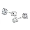 Mode 3mm 4mm 5 mm Zirkon Edelstahl -Bolzenstift Kristall -Strassohrringe für Frauen Schmuck