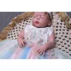 Rainbow Baby Girl Sukienki Letnie Haft Frezowanie Pierwsze Urodziny Princess Party Wedding Sukienka Christening Suknia E703 210610