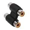 Profissional 2rca fêmea para 2rca fêmea adaptador de áudio AV Áudio Video Plug Adaptador de Conector de Áudio