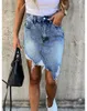 venda verão mulher denim saia na moda irregular irregular jeans saia sexy slim pacote quadris mini saia s-xl drop frete novo vestido