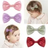 Ragazze Retro Satin Bowknot Hairpin Kids Candy Color Bow Barrette Fashion Sweet Children Performance Hairpin Hair Accessories