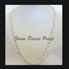 Feine Perlen Perlen Halsketten Schmuck natürlich glänzend 36 "Zoll lang echte echte 7-8mm weiße Perlenkette