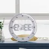 Tyst 3D Digital Circular Luminous LED Väggklocka Alarm med Kalender, Temperatur termometer för kontor, skola, heminredning X0726