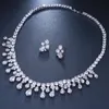 Emmaya Zircons Högkvalitativ vitguldfärg Cubic Zirconia Bridal Wedding Necklace and Earring Set Party Gift 220224261U