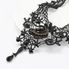 빈티지 패션 섹시 고딕 Choker 크리스탈 블랙 레이스 목걸이 여성 Chockers Steampunk Jewelry