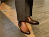 Vintage Stil El Yapımı İtalya Çizmeler Erkekler İnek Deri Kare Toe Örgün İş Ayakkabıları Chelse Erkek Patik