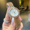 Montres de marque femmes fille cristal fleur Style bracelet en acier montre-bracelet à Quartz CH52250P