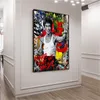 Abstrakt Bruce Lee Nunchaku Graffiti Street Art Poster och tryck Kung Fu Superstar Canvas Väggmålning Bild för vardagsrum