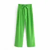 DiYiG WOMAN 2021 all'inizio dell'autunno nuove donne casual tutto-fiammifero pantaloni da abito verde dritto sciolto pantaloni a vita alta ZA Q0801