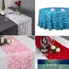 Nieuwe mode rozet satijn tafellopers 30x275cm 3D grandioze rose bruiloft decoraties thuis textiel tafel Acess gratis schip