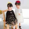 Dziewczynka 2021 Wiosna Jesień Z Długim Rękawem Sukienka Śliczne Koreańska Siatka Sukienka Dla Dzieci Dzieci Daisy Princess Dress G1129