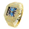 Missfox Roman Scale Scale Trendy Hip Hop Square Dial Watches Mens Luxury Luxury Watch Full Diamond Preciso Quartz Movimento Life WaterPro2449330