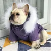 Französische Bulldogge Kostüme Hund Winterkleidung 90% weiße Feder Daunenjacke Mantel für Welpen Kleine Mitteltier Haustier Katze Kleidung T200902
