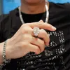 2021 Unikalny mężczyzna 2CT Lab Diamond CZ Pierścień 925 Srebrny Srebrny zaręczyny Pierścienie dla mężczyzn Prezentacja Biżuterii 1172526