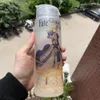 DIY昇華ガラスウォーターボトル曇り塗装マグカマット透明ブランクタンブラー旅行マグポータブルロープハンディカップ