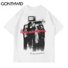 T-shirts Streetwear Hip Hop Hommes Funny TV Human Dessin animé Imprimer Harajuku Coton Casual T-shirts à manches courtes Chemises Tops Mâle 210602