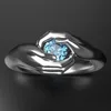 Anneaux de mariage 2021 Exquis Hands Embrace Blue Ring Crystal Rignestone Elegant Female Engagement Fashion Gift D26258922