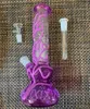 2022 25CM 10 Polegada Heady Bong Premium Roxo Brilho no Escuro Cachimbo de Água Bong Bongs de Vidro Ice Catcher 14mm Downstem e Bowl Armazém dos EUA