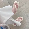 Sommar dam tofflor hem mode vävdesign sexig strand platt sandaler solid färg fyrkantig huvud öppna tå kvinnor skor qq877 210625
