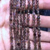 Hela 2strängar Naturlig rökig kristallkvarts 2x4mm Faceted Bean Coin Gem Stone Loose Pärlor för Smycken DIY 15.5 "/ String