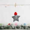 Christmas Tree Ornament Hanging Star Pendants with Knitted Santa Hat Kids Gift for Home Party Decorations XBJK2108